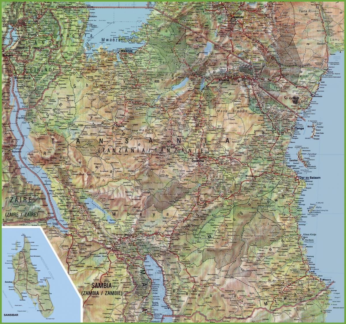 Mapa zehatza tanzania