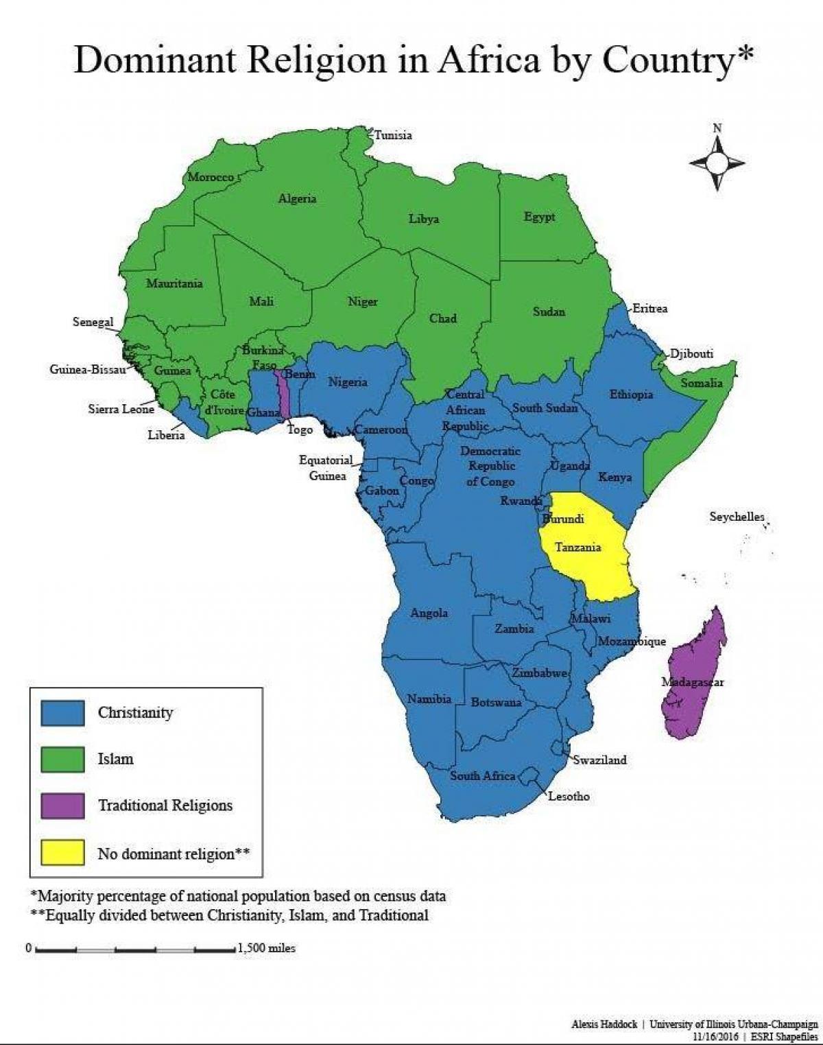 Mapa tanzania erlijioa