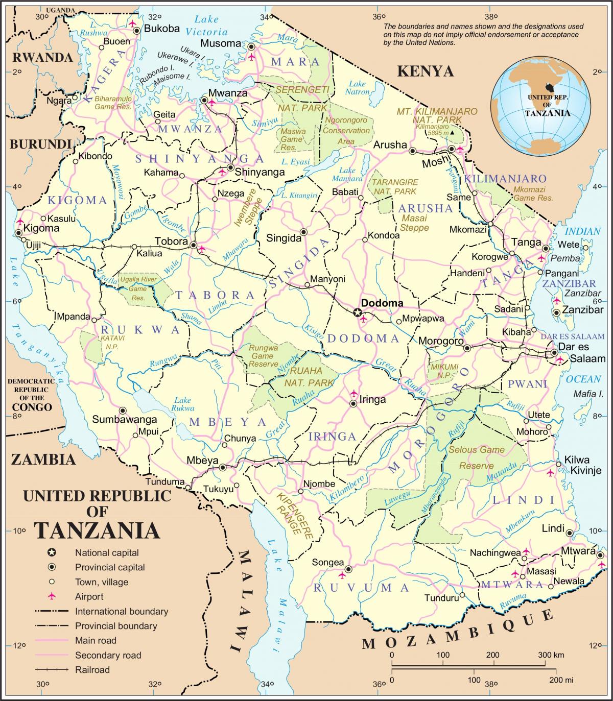 Mapa tanzania ibaiaren