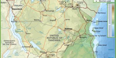 Tanzania errepide sarearen mapa