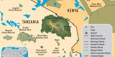 Mapa tanzania kilimanjaro