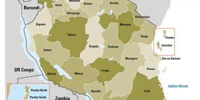 Mapa tanzania erakutsiz eskualde