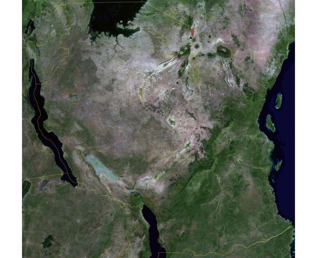 Mapa satelite tanzania