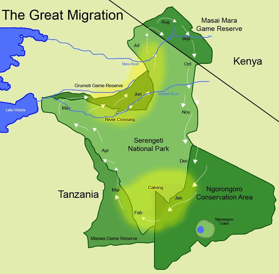Mapa tanzania migrazioak
