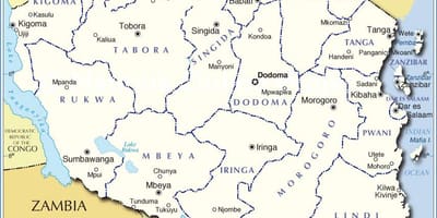 Tanzania administrazio mapa