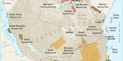 Mapa tanzania game erreserbak