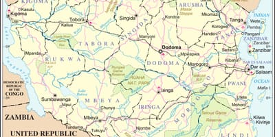 Mapa tanzania ibaiaren